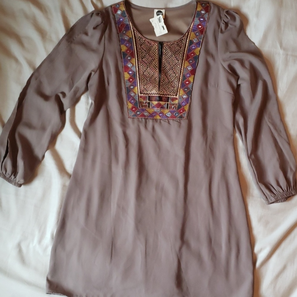 Medium bohemian peasant style mocha dress